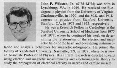 A brief bio of John Wikswo, published in IEEE Trans Biomed Eng.