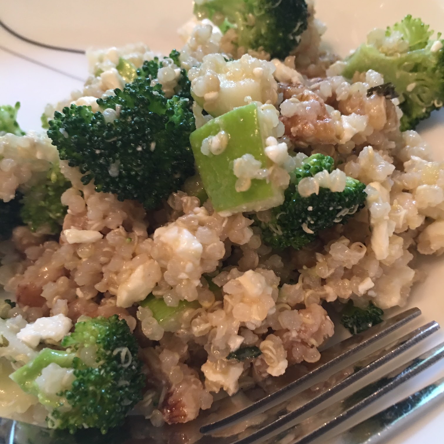 The Harris Sisters Broccoli Quinoa Salad with Honey Lemon Dressing