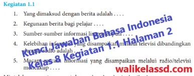 Kunci Jawaban Bahasa Indonesia Kelas 8 Kegiatan 1 1 Halaman 2 Wali Kelas Sd