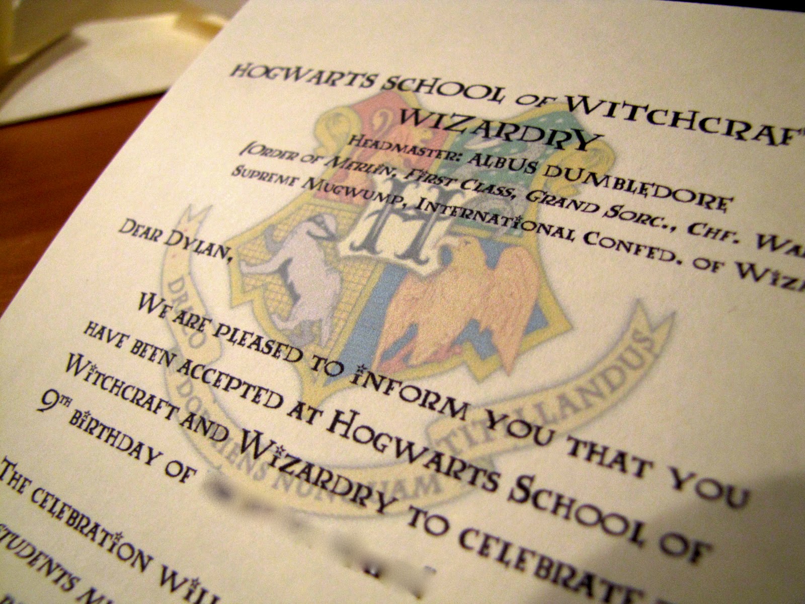 Germerican Adventures: Harry Potter Birthday Invitations