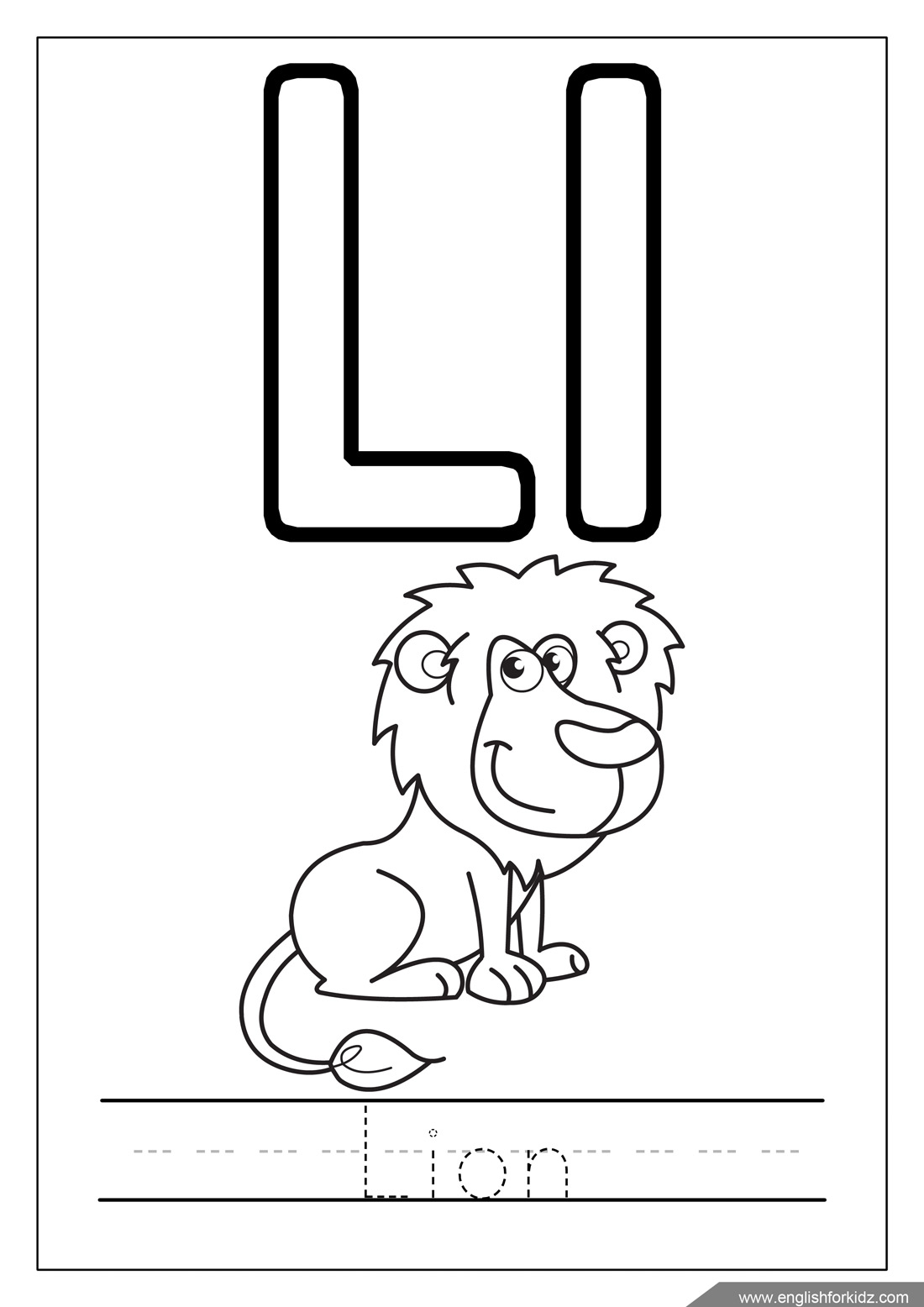 English for Kids Step by Step: Alphabet Coloring Pages (Letters K - T)