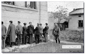 Preparing execution shot against the wall Einsatzgruppen Nazi exterminators