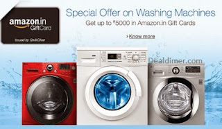 Washing Machines Upto 20% off + Extra Upto Rs. 5000 Amazon.in Gift Cards – Amazon
