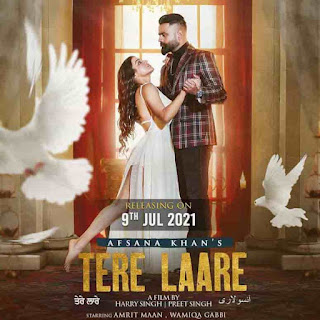 Afsana Khan Tere Laare Lyrics Status Download Song Tenu maar lena tere dujya pyara ne sanu maar lena tere laarya chana WhatsApp video black.