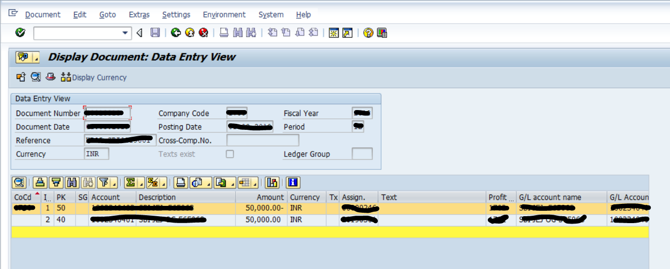 Basic SAP TCodes understanding for carrying out audit Finance & Accounts