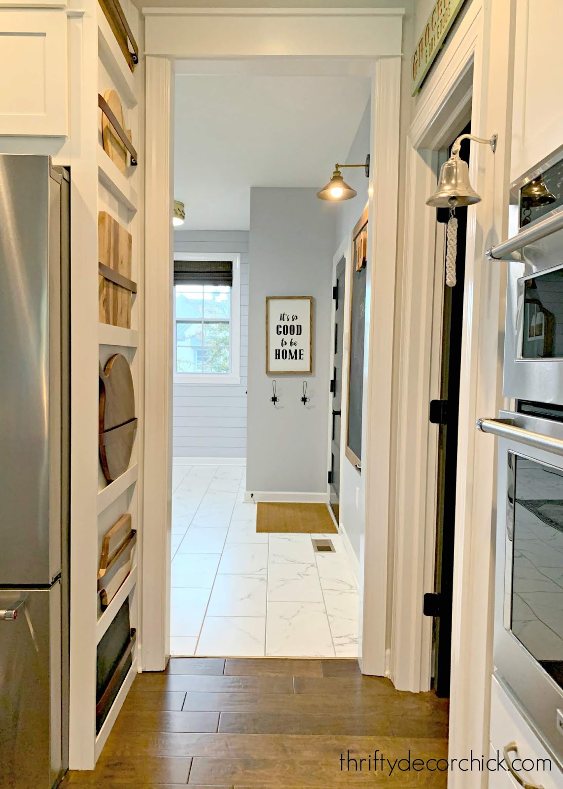 Cutting board storage side of fridge 