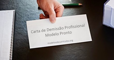 Carta de Demissão Profissional Modelo Pronto - Modelos de 