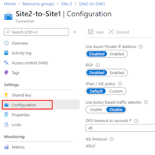 Configuring Azure IPsec/IKE Site-to-Site VPN  using the Portal