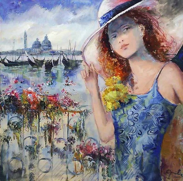 Romantic Venice painting by Lovilla Chantal