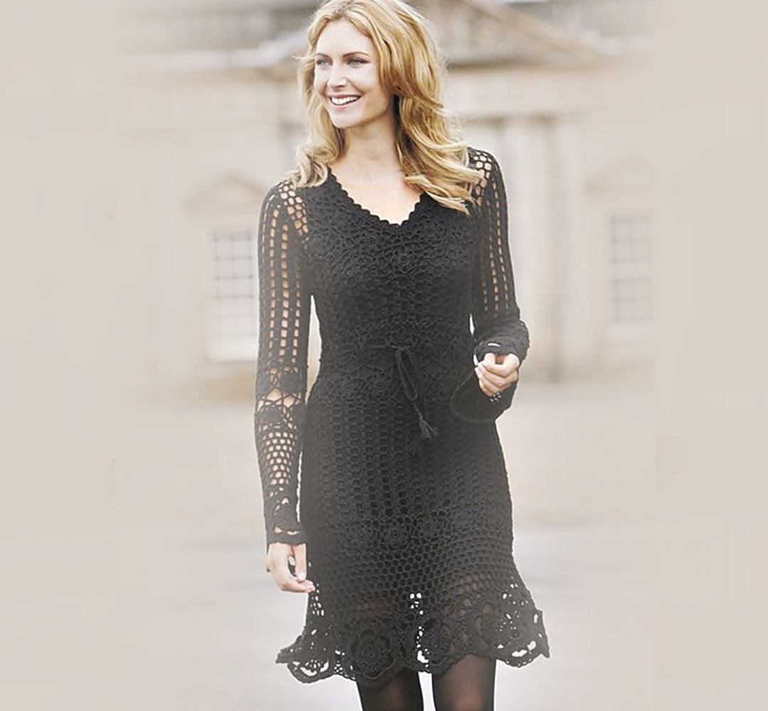 vestido de croche midi