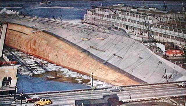 SS Normandie after it capsized on 9 February 1942, worldwartwo.filminspector.com