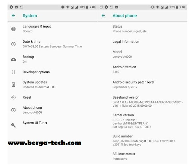 Smatphone Lenovo type A6000 Dapat Android 8.0 Oreo, Download ROM-nya Sekarang . .