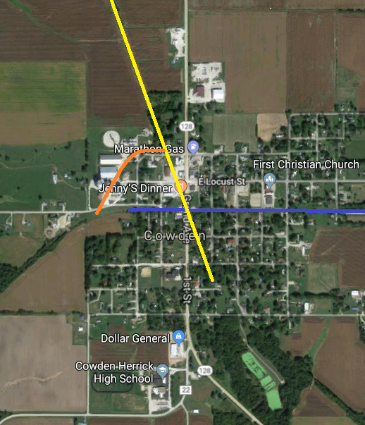 Towns and Nature Cowden, IL NKP (Clover Leaf) and B&O Depots