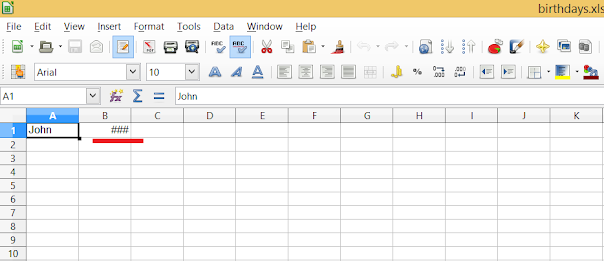 Date column not displaying properly, resize in Excel