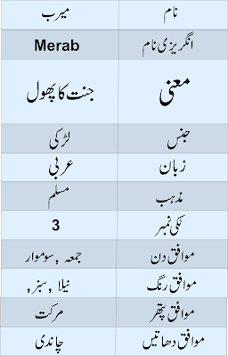 Merab Name Meaning In Urdu
