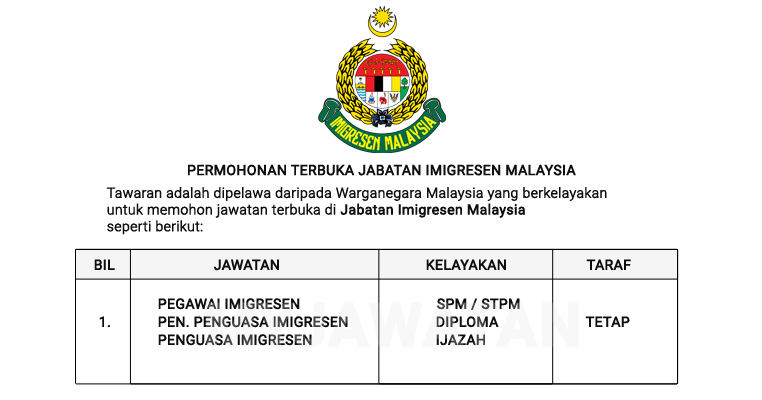 Permohonan imigresen lepasan spm