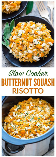 Slow Cooker Risotto with Butternut Squash and Goat Cheese