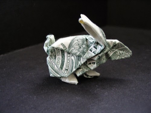 money origami rabbit ~ instructions origami kids