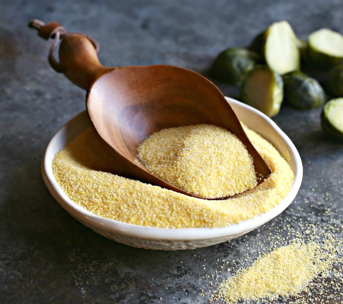 Hungry Couple Butternut and Ricotta Polenta with Crispy Brussels Sprouts
