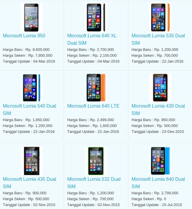 Daftar Harga Terbaru Hp Microsoft April 2016 Daftar Harga Terbaru Hp Microsoft April 2016