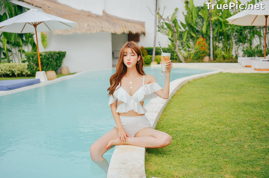 Image Korean Fashion Model - Cha Yoo Jin - Sweet Off Shoulder Wire Frill Bikini - TruePic.net - Picture-15