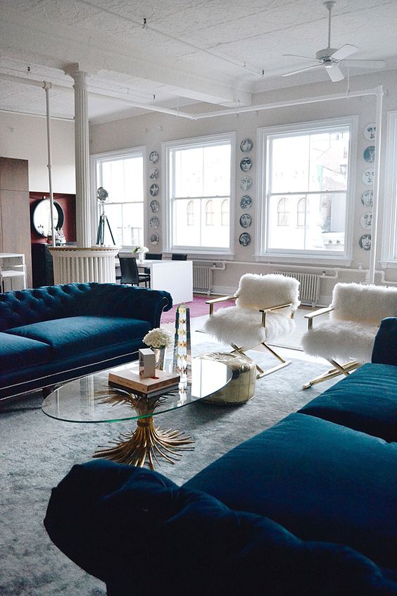 Blue and Gold Rooms and Decor (50 Favorites for Friday #219) – South