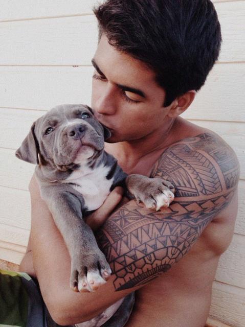 young-cute-tattoo-guys-kissing-dog-puppy
