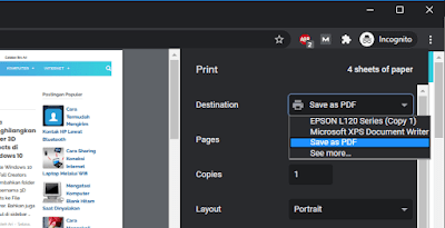Menyimpan Halaman Web Menjadi PDF di Google Chrome