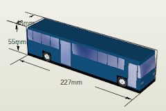 autobús de color azul
