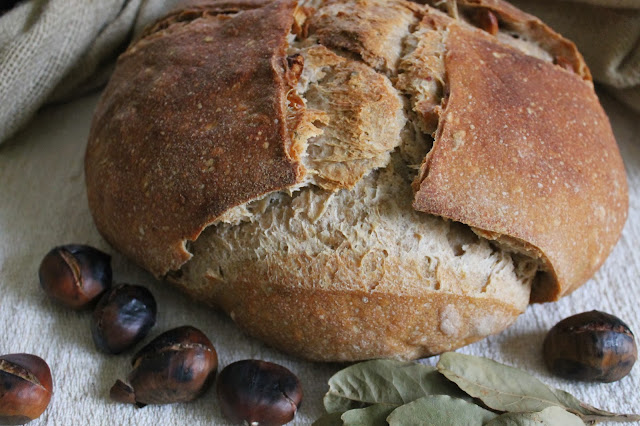 pane di farro semintegrale alle caldarroste con lievito madre