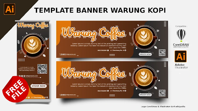 Contoh Banner Warung Kopi Beserta file Comp CorelDraw Dan Illustrator