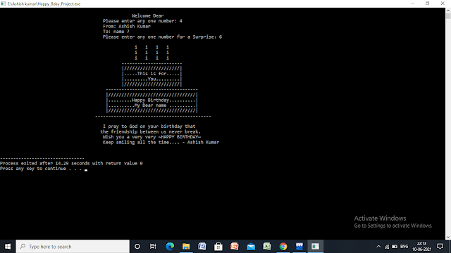 Make Your Friend's Birthday Special with a C++ Code.