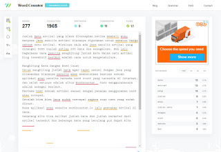 wordcounter.io adalah web untuk menghitung jumlah kata dalam artikel blog