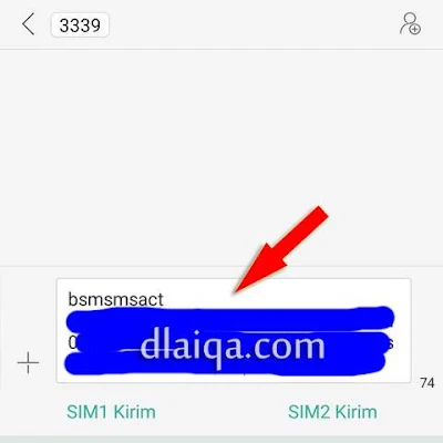 kirim balik tautan (link) SMS yang diterima