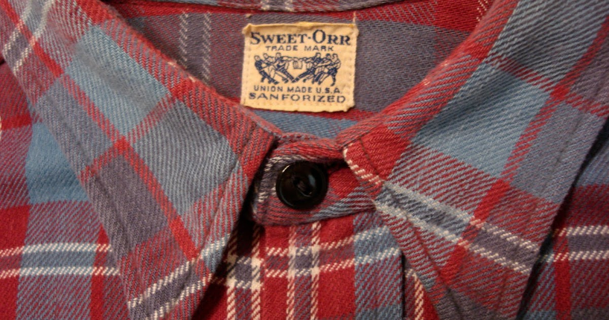 vintage workwear: Vintage 1950s SWEET-ORR Yarn-Dyed Flannel Work Shirt
