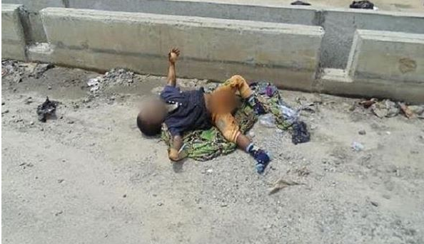 mutilated body of a