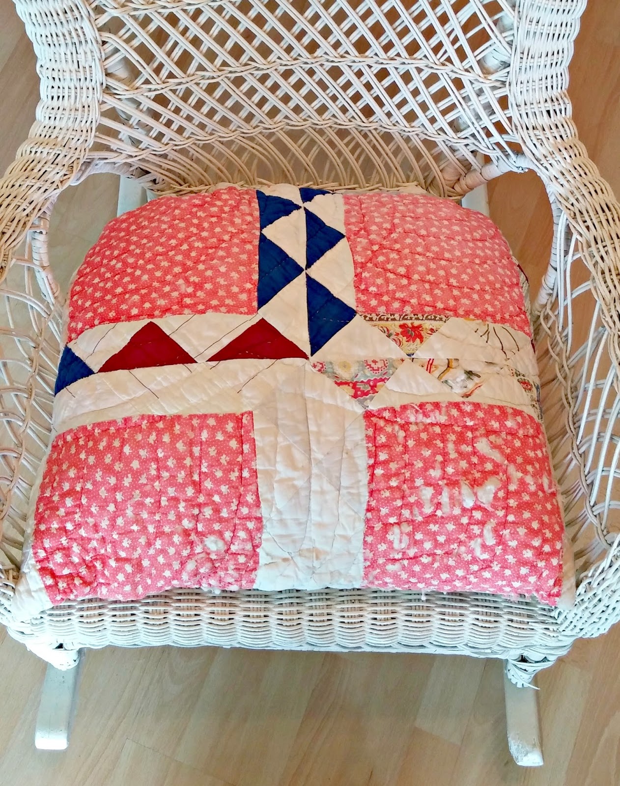 Vintage Wicker Rocking Chair Makeover Little Vintage Cottage