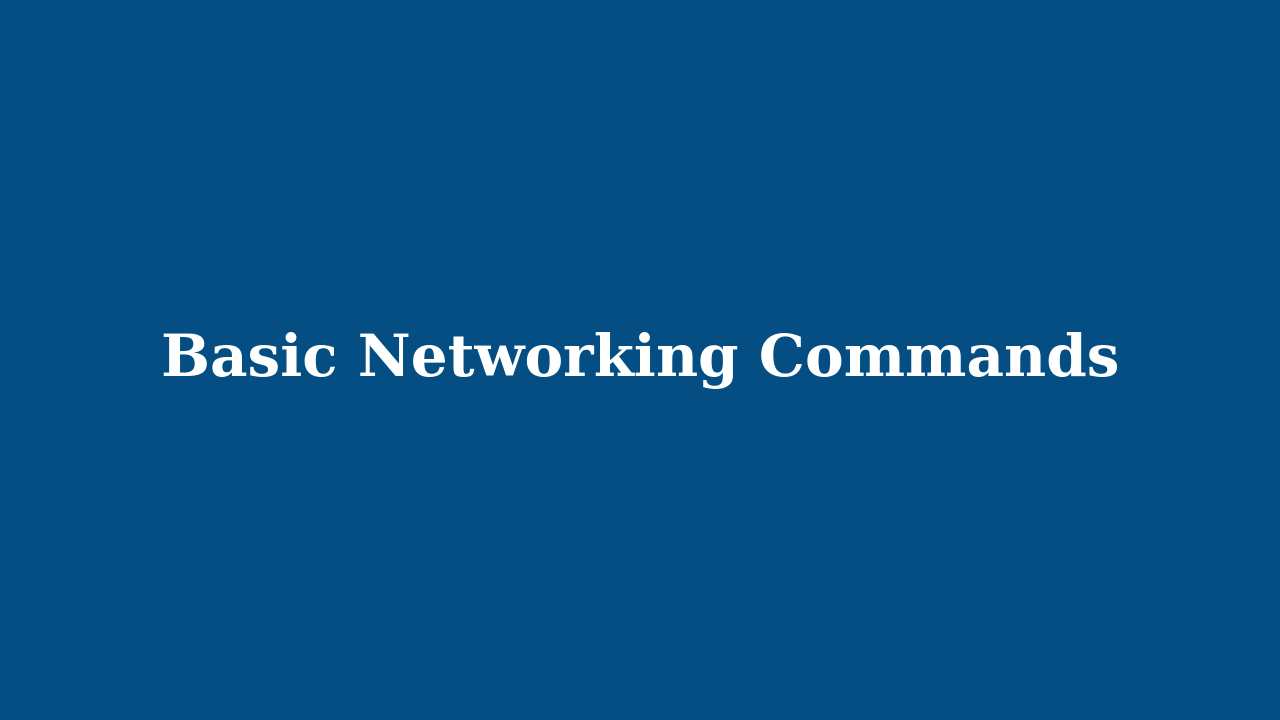 Basic Networking Commands