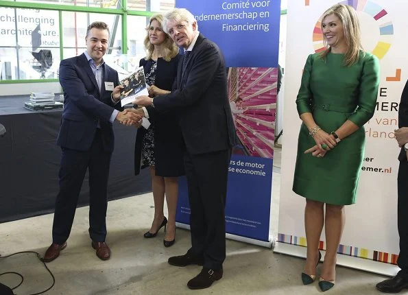 Queen Maxima wore Natan dress and pumps at The Small and Medium-sized Enterprises, 2017 Entrepreneur Day