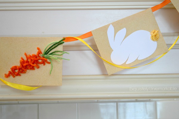 Easter Bunny Note Card Garland