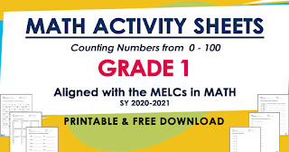 MATH ACTIVITY SHEET for GRADE 1 (Based on MELCs) Free Download - DepEd