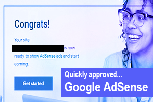 Quickly approved google adsense 