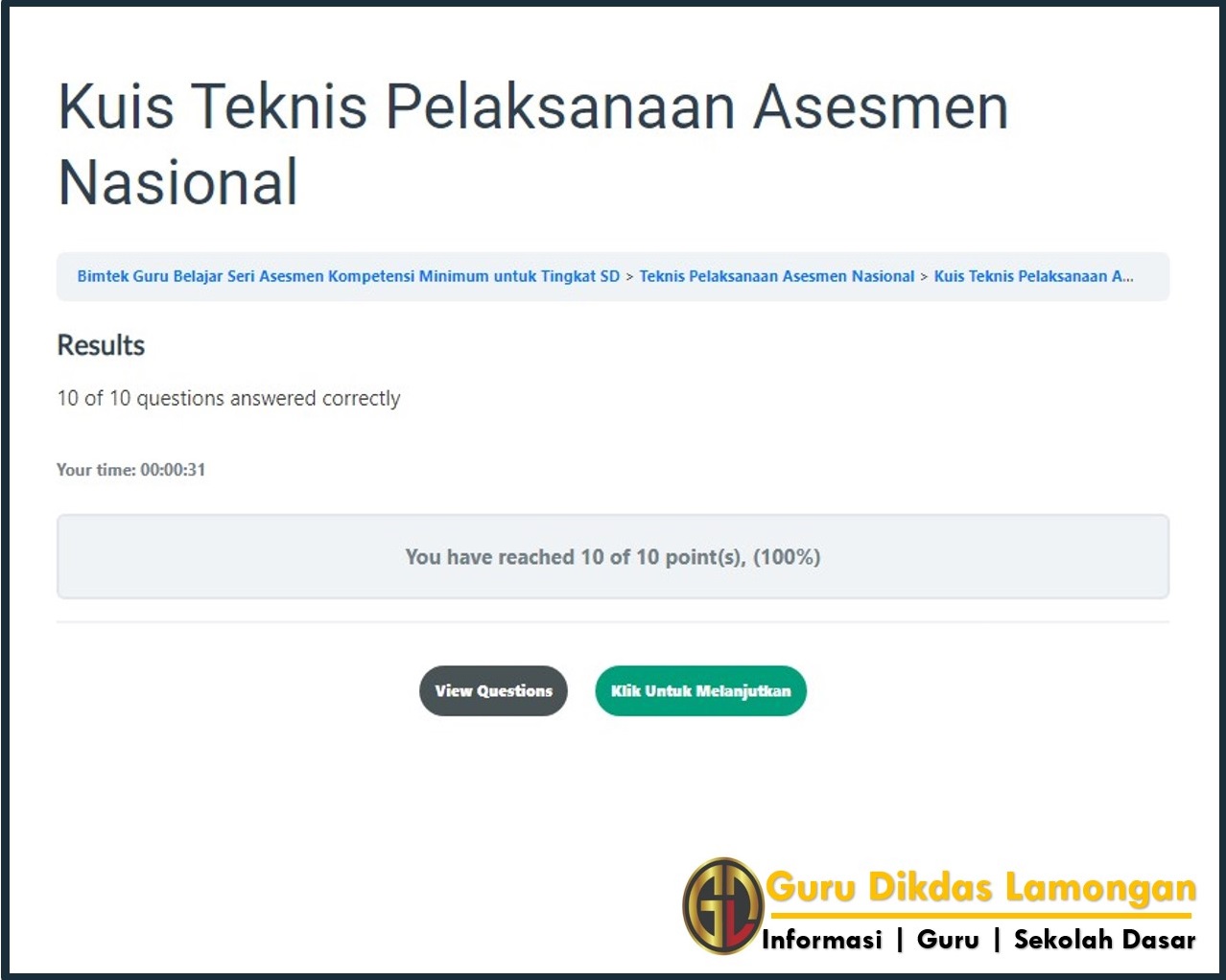 Materi Soal Dan Referensi Jawaban Bimtek Guru Belajar Seri Akm Sd Tahap Teknis Pelaksanaan Asesmen Nasional