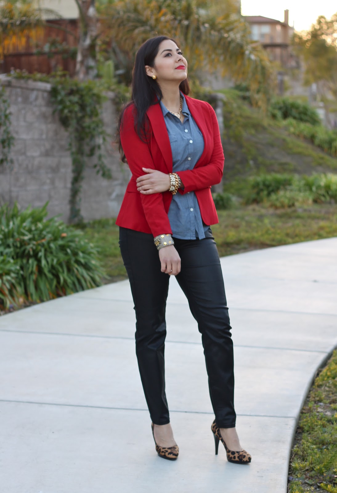 Blazin' Red, Chambray and leopard