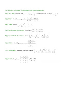 frações algébricas exercicios com respostas