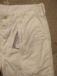 FWK by Engineered Garments Fatigue Short in White 20's Cotton Twill