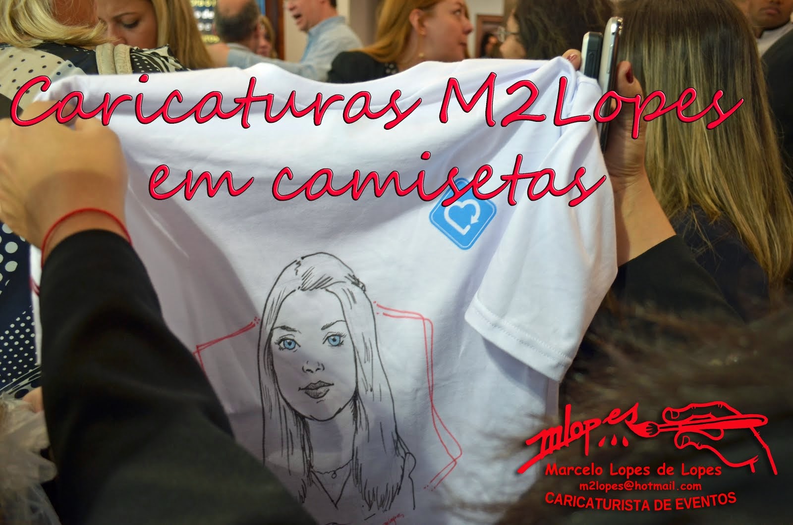 Caricaturas direto em camisetas