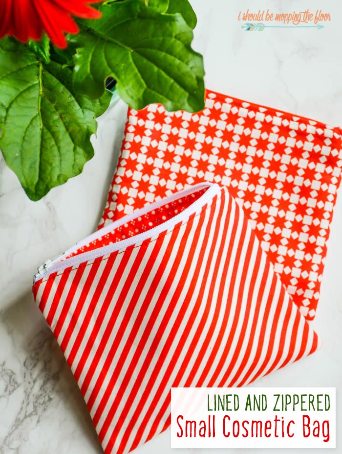 Lined and Zippered Small Cosmetic Bag i should be mopping the floor