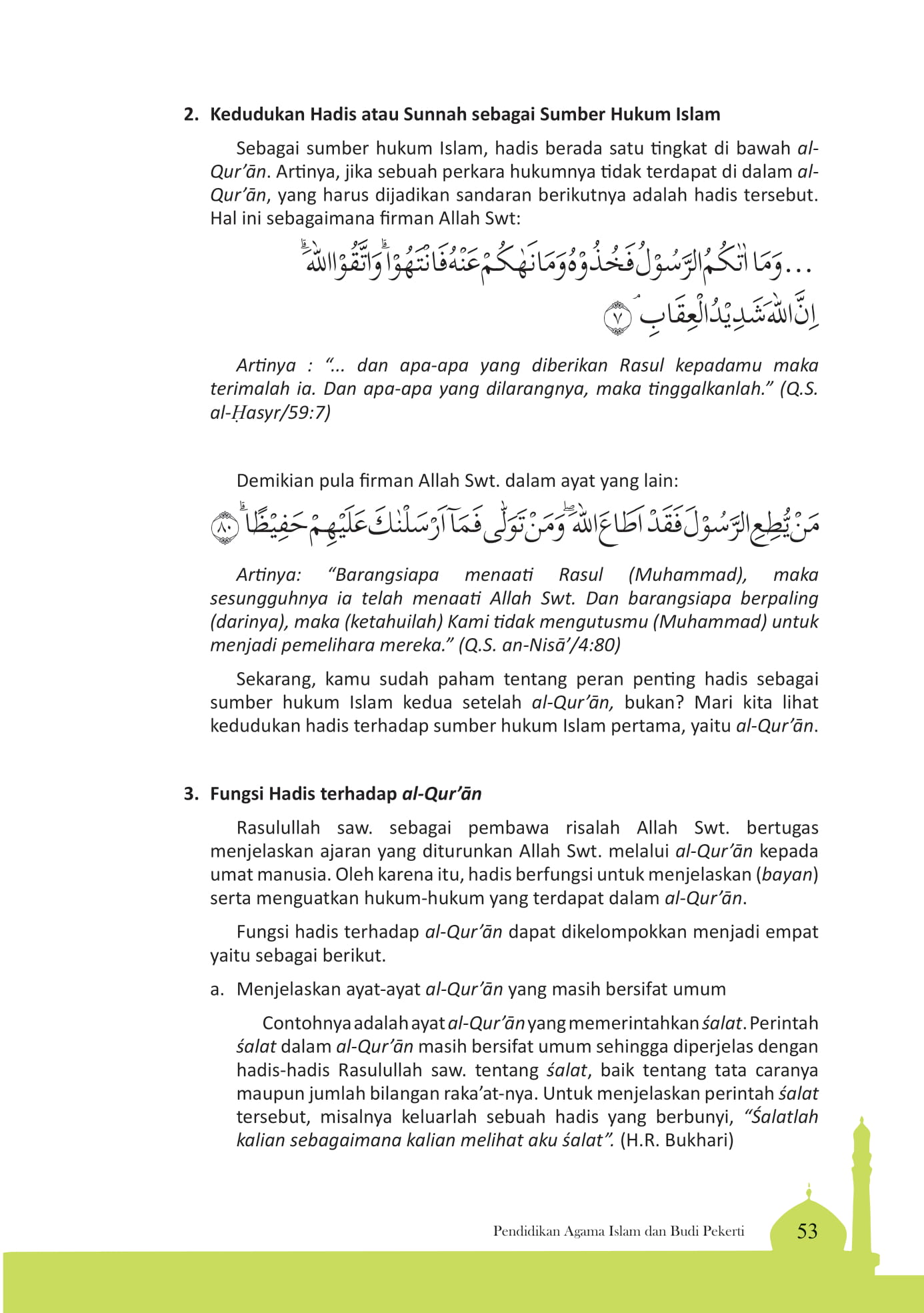 Sumber Hukum Islam Kedudukan Al Quran, Hadis, dan Ijtihad