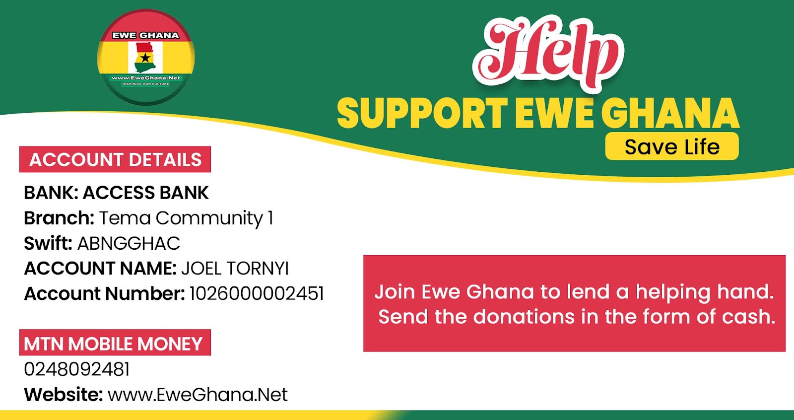 HELP SUPPORT EWE GHANA